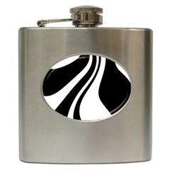 Black And White Pattern Hip Flask (6 Oz) by Valentinaart