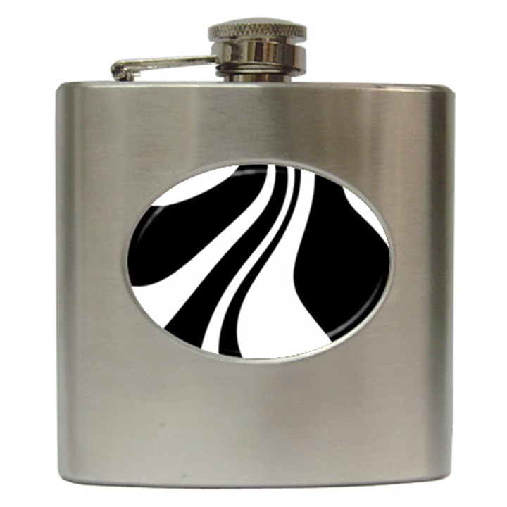 Black and white pattern Hip Flask (6 oz)