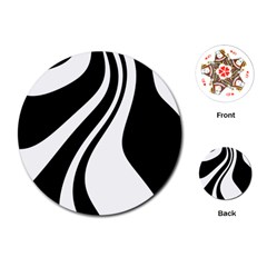 Black And White Pattern Playing Cards (round)  by Valentinaart