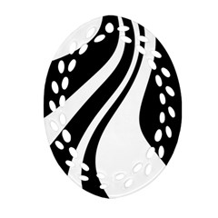 Black And White Pattern Oval Filigree Ornament (2-side)  by Valentinaart