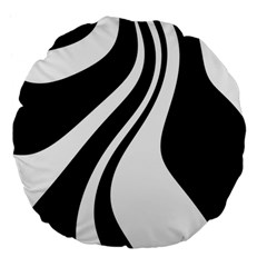 Black And White Pattern Large 18  Premium Flano Round Cushions by Valentinaart