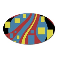 Colorful Abstrac Art Oval Magnet by Valentinaart