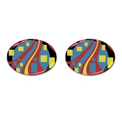 Colorful Abstrac Art Cufflinks (oval) by Valentinaart