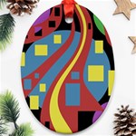 Colorful abstrac art Oval Ornament (Two Sides) Front