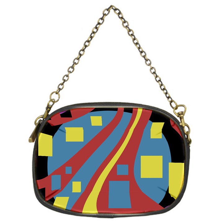 Colorful abstrac art Chain Purses (One Side) 