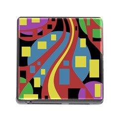 Colorful Abstrac Art Memory Card Reader (square) by Valentinaart