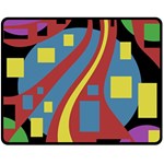 Colorful abstrac art Double Sided Fleece Blanket (Medium)  58.8 x47.4  Blanket Front