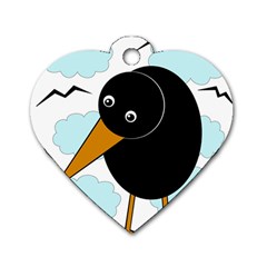 Black Raven Dog Tag Heart (one Side) by Valentinaart