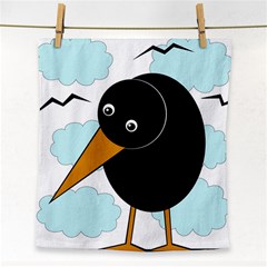 Black Raven Face Towel by Valentinaart