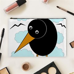 Black Raven Cosmetic Bag (large)  by Valentinaart