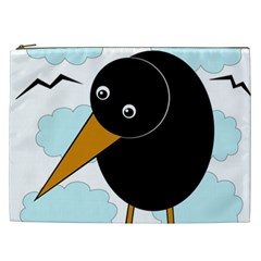 Black Raven Cosmetic Bag (xxl)  by Valentinaart