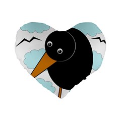 Black Raven Standard 16  Premium Heart Shape Cushions by Valentinaart