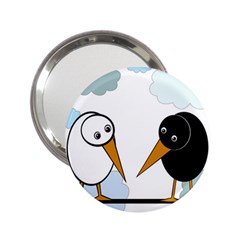 Black And White Birds 2 25  Handbag Mirrors by Valentinaart