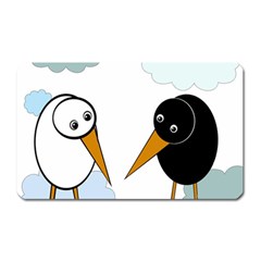 Black And White Birds Magnet (rectangular) by Valentinaart