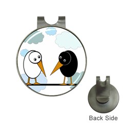 Black And White Birds Hat Clips With Golf Markers by Valentinaart