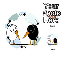 Black And White Birds Playing Cards 54 (round) 