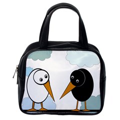 Black And White Birds Classic Handbags (one Side) by Valentinaart