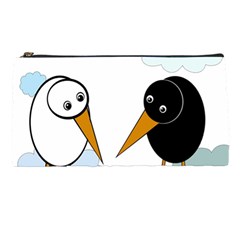 Black And White Birds Pencil Cases by Valentinaart