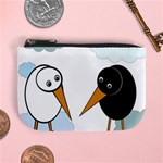 Black and white birds Mini Coin Purses Front