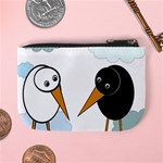 Black and white birds Mini Coin Purses Back