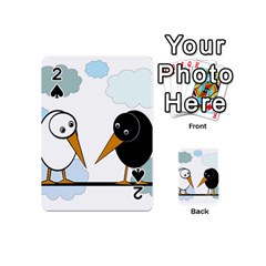 Black And White Birds Playing Cards 54 (mini)  by Valentinaart