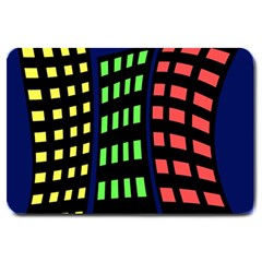 Colorful Abstract City Landscape Large Doormat 