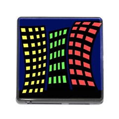 Colorful Abstract City Landscape Memory Card Reader (square) by Valentinaart