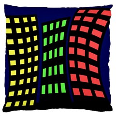 Colorful Abstract City Landscape Large Flano Cushion Case (two Sides) by Valentinaart