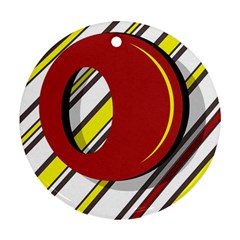 Red And Yellow Design Ornament (round)  by Valentinaart