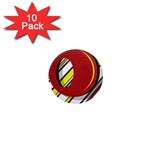 Red and yellow design 1  Mini Magnet (10 pack)  Front