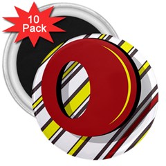 Red And Yellow Design 3  Magnets (10 Pack)  by Valentinaart