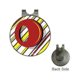 Red And Yellow Design Hat Clips With Golf Markers by Valentinaart