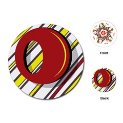 Red And Yellow Design Playing Cards (round)  by Valentinaart