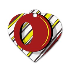 Red And Yellow Design Dog Tag Heart (two Sides) by Valentinaart