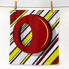 Red And Yellow Design Face Towel by Valentinaart