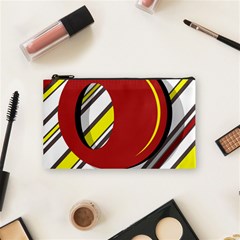 Red And Yellow Design Cosmetic Bag (small)  by Valentinaart