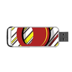 Red And Yellow Design Portable Usb Flash (one Side) by Valentinaart