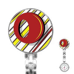 Red And Yellow Design Stainless Steel Nurses Watch by Valentinaart