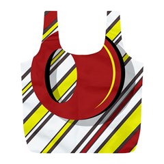 Red And Yellow Design Full Print Recycle Bags (l)  by Valentinaart