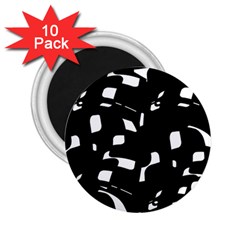 Black And White Pattern 2 25  Magnets (10 Pack)  by Valentinaart