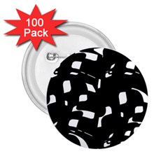 Black And White Pattern 2 25  Buttons (100 Pack)  by Valentinaart