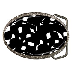 Black And White Pattern Belt Buckles by Valentinaart