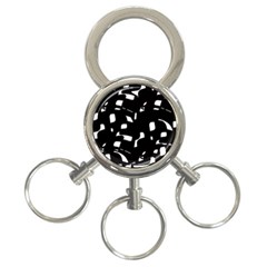 Black And White Pattern 3-ring Key Chains by Valentinaart