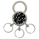 Black and white pattern 3-Ring Key Chains Front