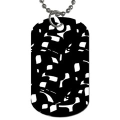 Black And White Pattern Dog Tag (one Side) by Valentinaart