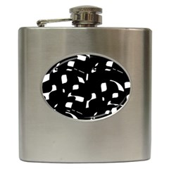 Black And White Pattern Hip Flask (6 Oz) by Valentinaart