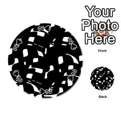 Black And White Pattern Playing Cards 54 (round)  by Valentinaart