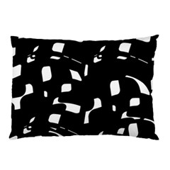 Black And White Pattern Pillow Case by Valentinaart