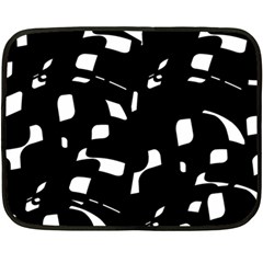 Black And White Pattern Fleece Blanket (mini) by Valentinaart