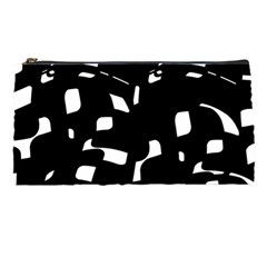 Black And White Pattern Pencil Cases by Valentinaart